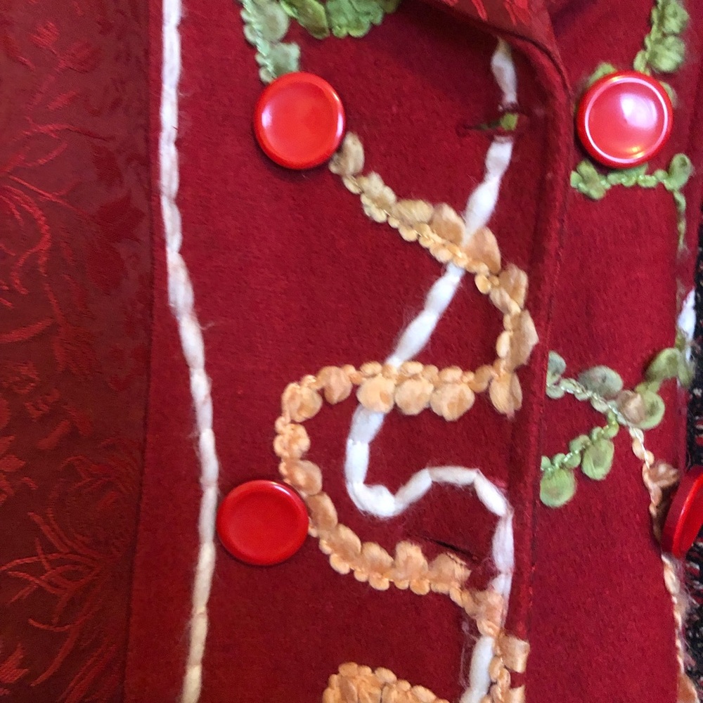 Red Jacket with Threading Designs, Size S - Picture 4 of 5
